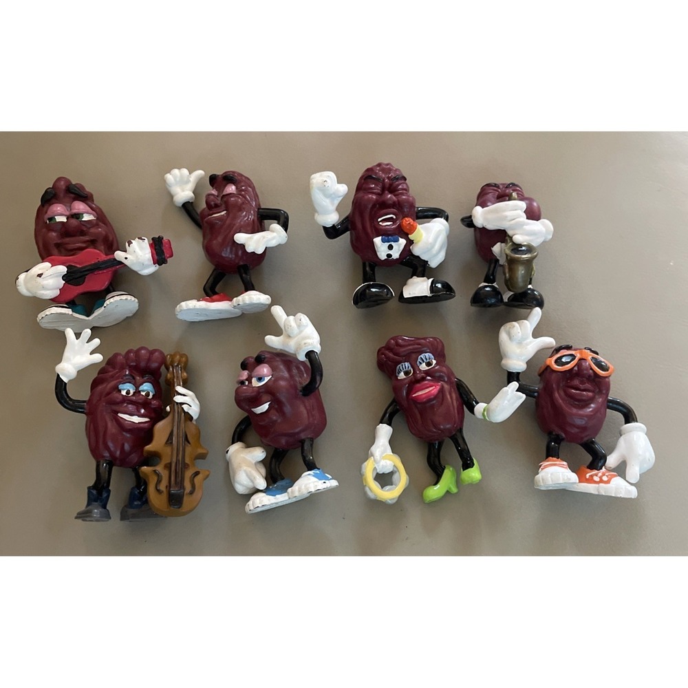 Vintage Lot of 8 California Raisins Figures PVC Authentic